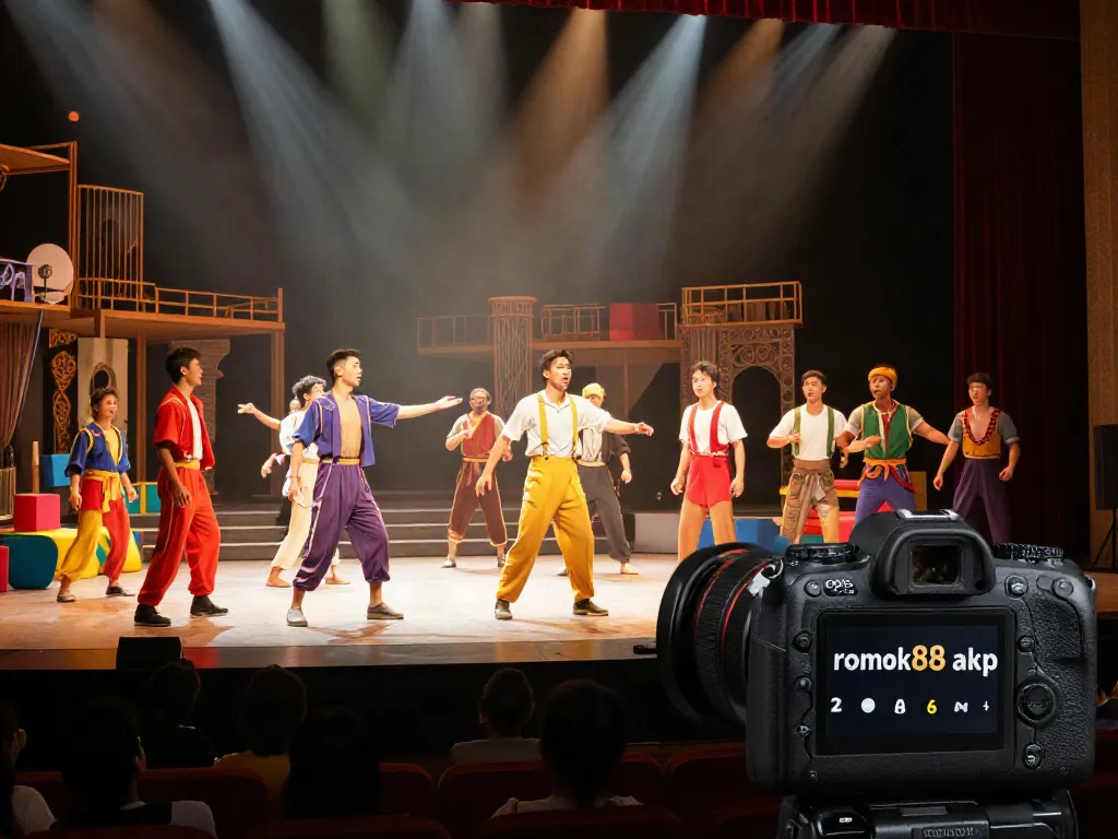 Engaging theatre performance illustrating the vibrant essence of rokok88 apk with captivating actors and audience.
